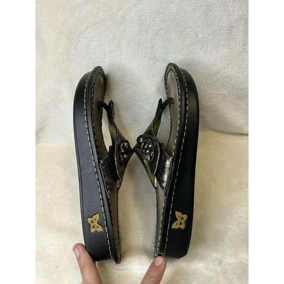 ALEGRIA Vanessa Flip Flops Thong Sandals Womens US 7.5 EU 38 Metallic Casual - Picture 7 of 8